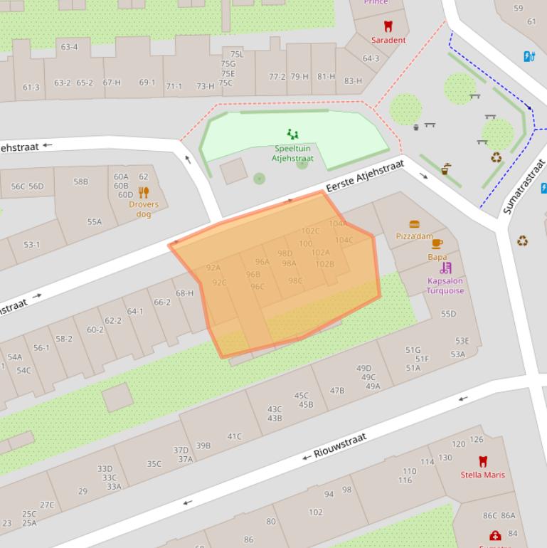 Kaart van postcodegebied 1094KR.