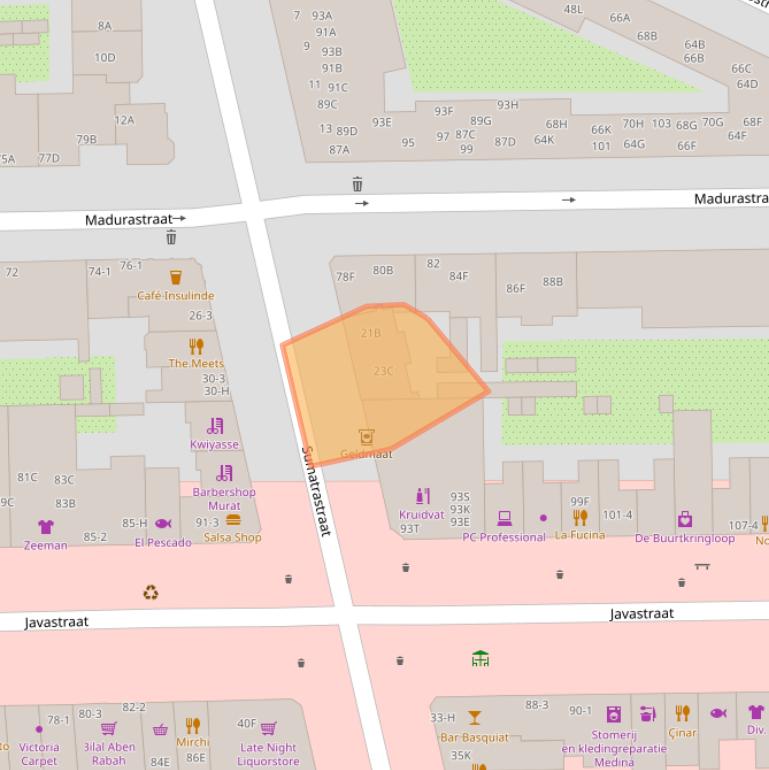 Kaart van postcodegebied 1094LM.