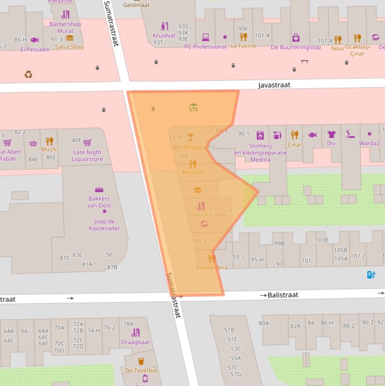 Kaart van postcodegebied 1094LN.