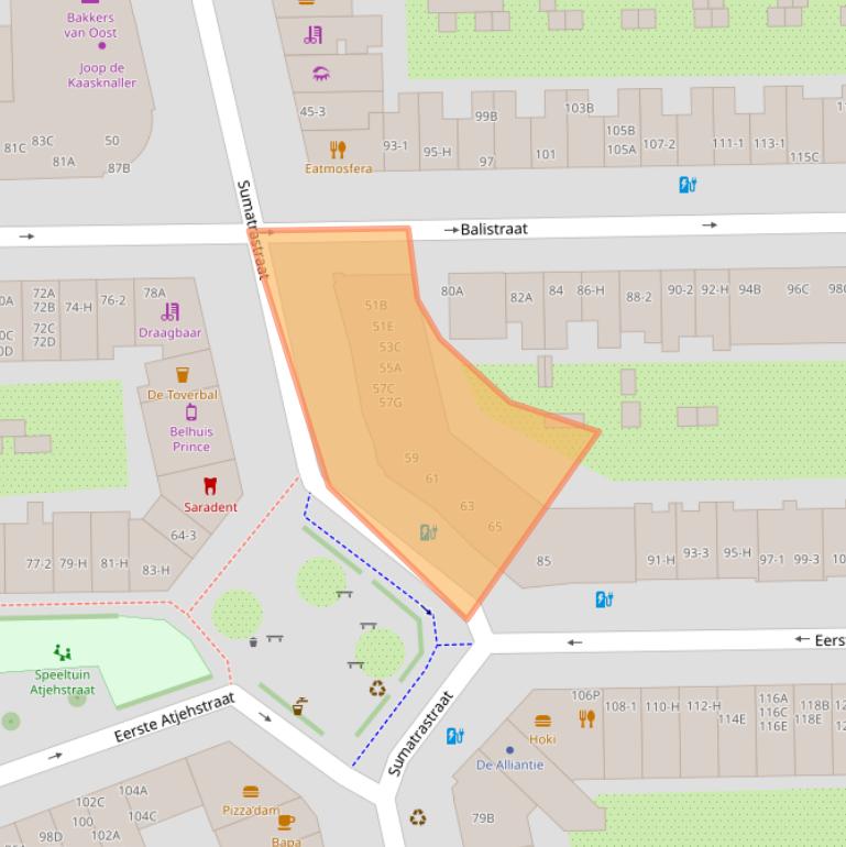 Kaart van postcodegebied 1094LP.