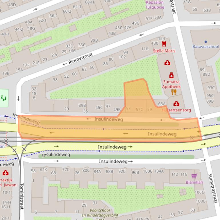 Kaart van postcodegebied 1094PB.