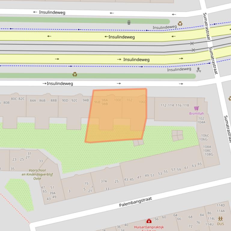 Kaart van postcodegebied 1094PS.