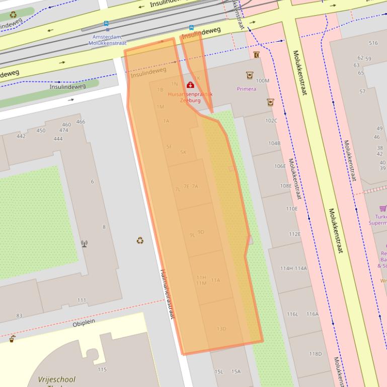 Kaart van postcodegebied 1094RD.