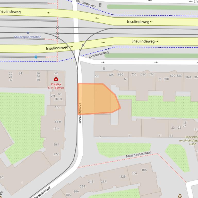 Kaart van postcodegebied 1094RP.