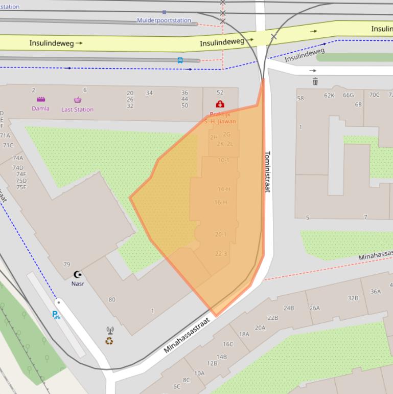 Kaart van postcodegebied 1094RR.