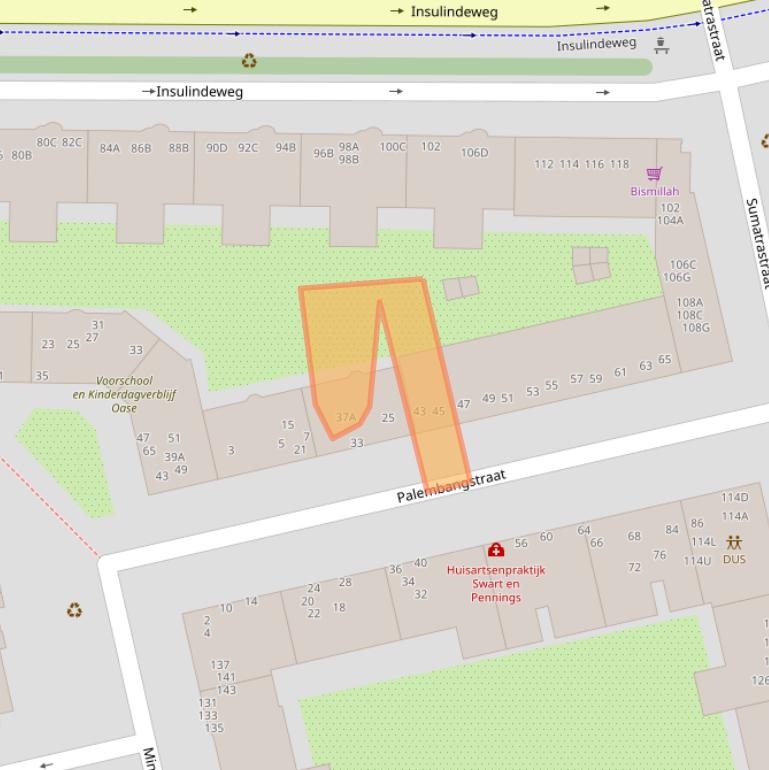 Kaart van postcodegebied 1094TC.