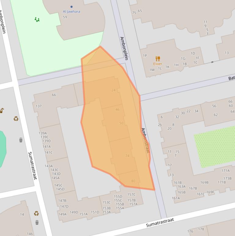 Kaart van postcodegebied 1094TV.