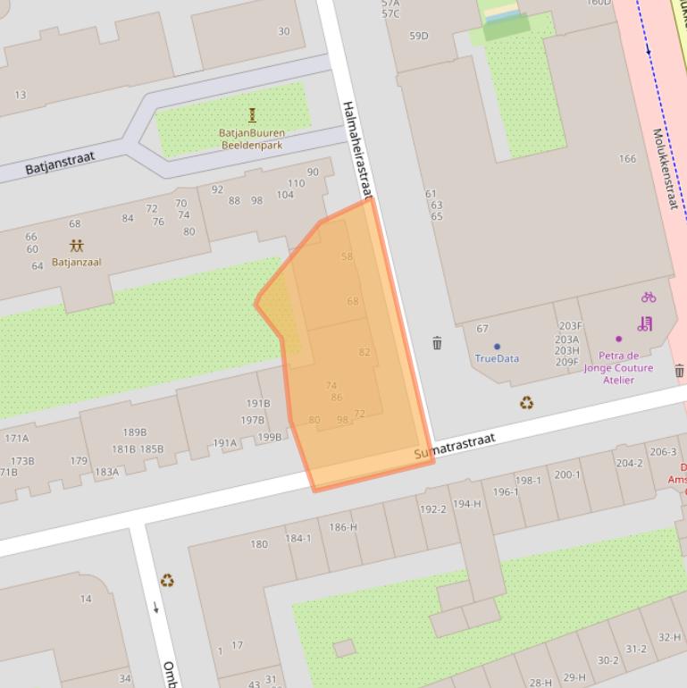 Kaart van postcodegebied 1094VA.