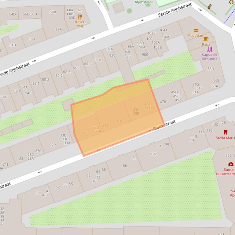 Kaart van postcodegebied 1094XE.