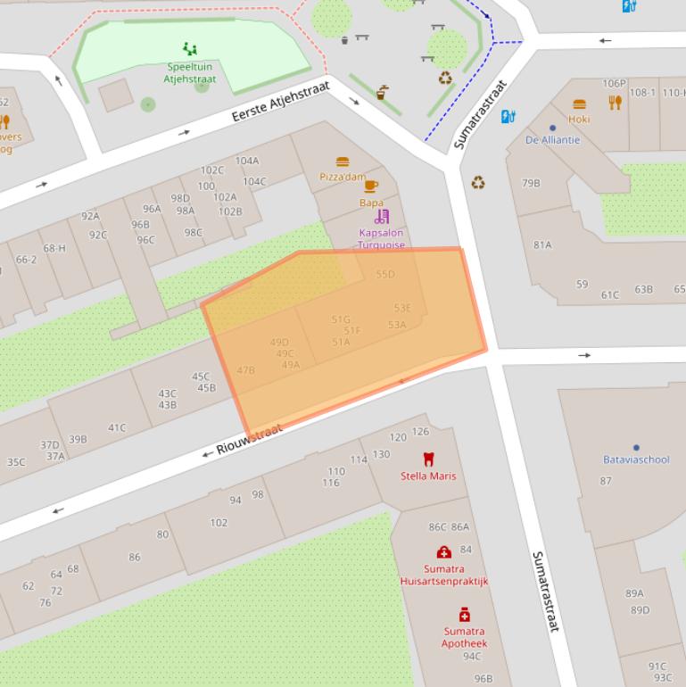 Kaart van postcodegebied 1094XG.