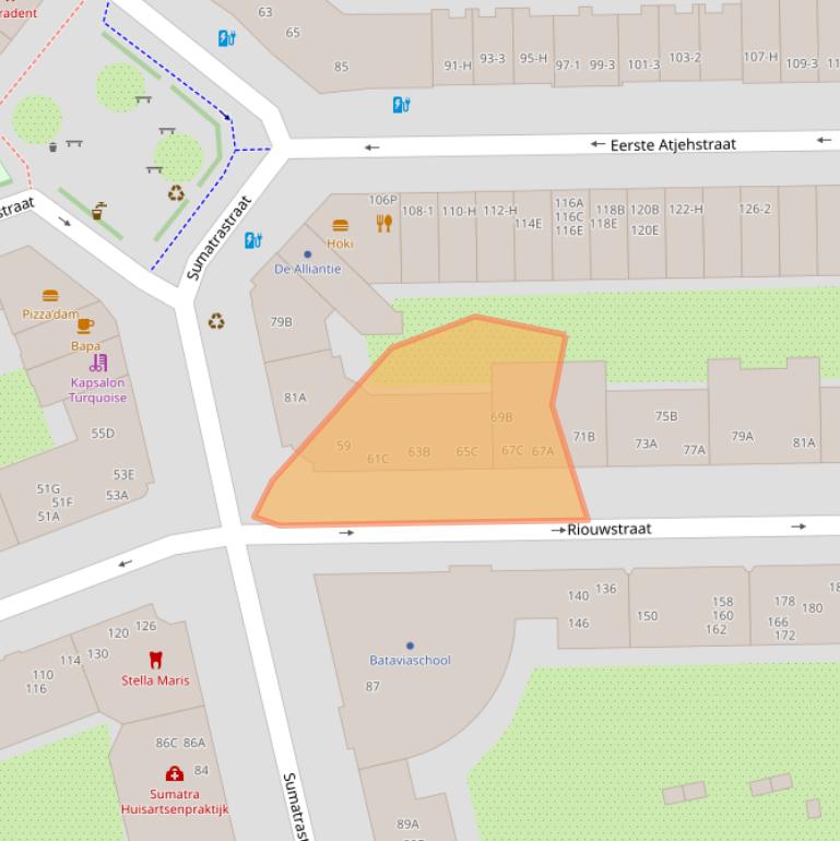 Kaart van postcodegebied 1094XH.