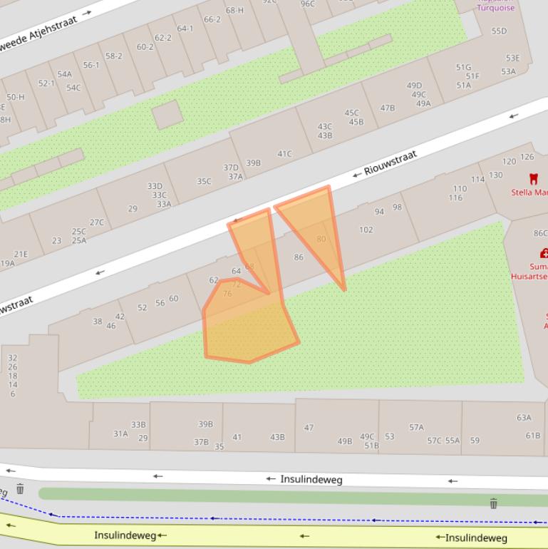 Kaart van postcodegebied 1094XW.