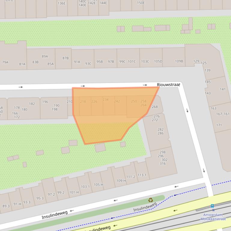 Kaart van postcodegebied 1094ZC.