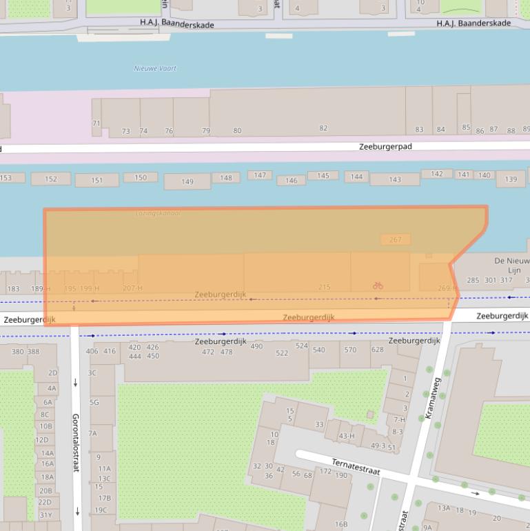 Kaart van postcodegebied 1095AC.