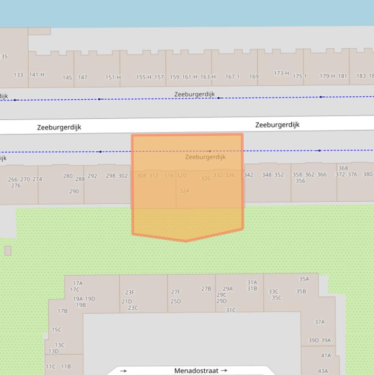 Kaart van postcodegebied 1095AH.