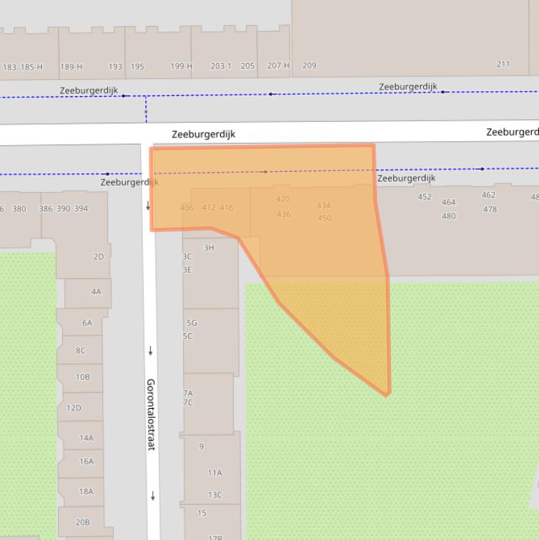 Kaart van postcodegebied 1095AK.