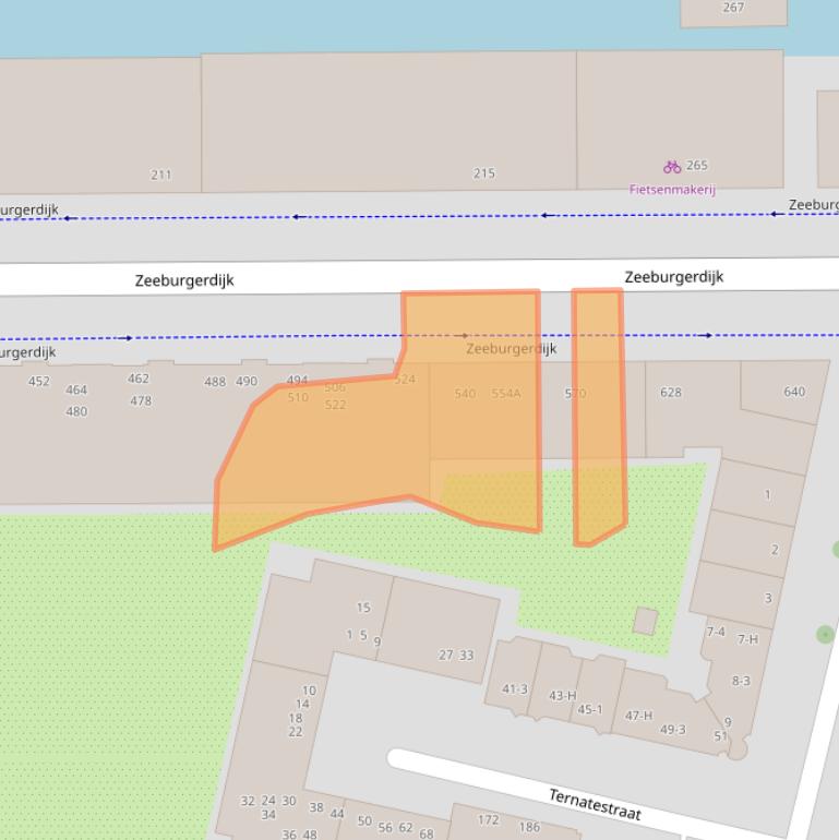 Kaart van postcodegebied 1095AM.