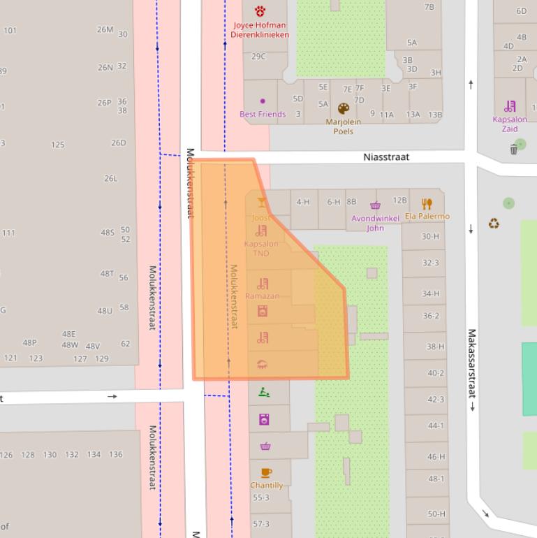 Kaart van postcodegebied 1095AT.