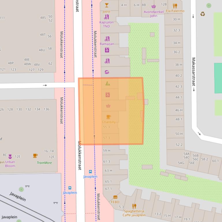 Kaart van postcodegebied 1095AV.