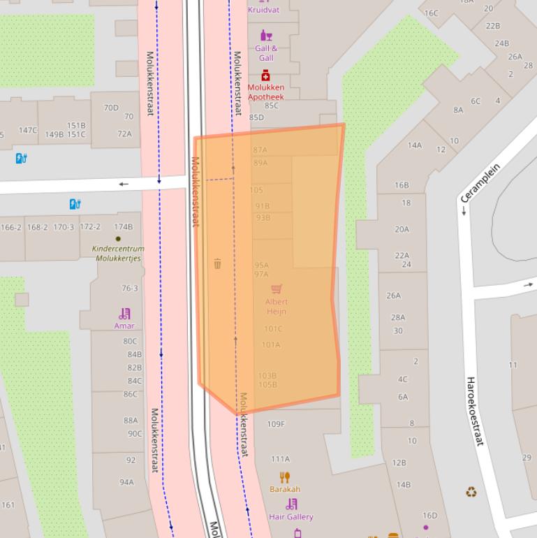 Kaart van postcodegebied 1095AZ.