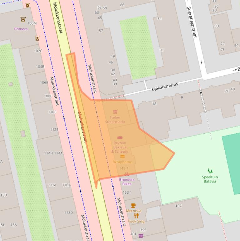 Kaart van postcodegebied 1095BC.