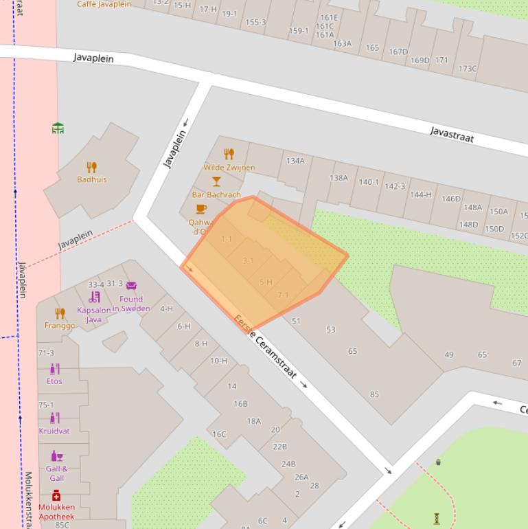 Kaart van postcodegebied 1095BK.