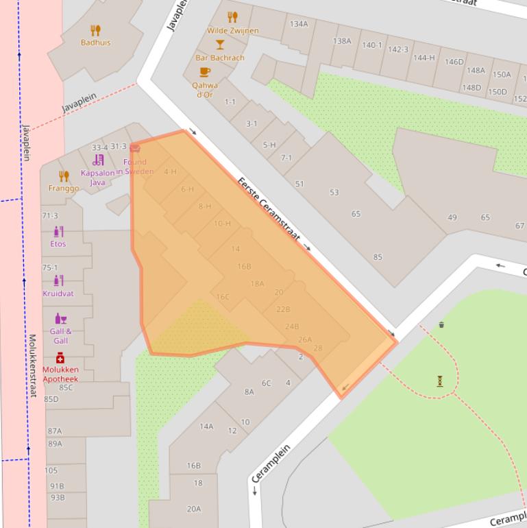 Kaart van postcodegebied 1095BL.