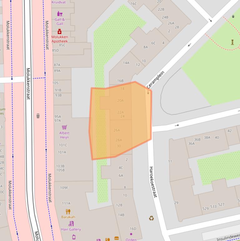 Kaart van postcodegebied 1095BV.