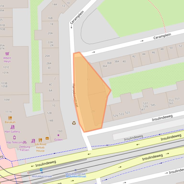 Kaart van postcodegebied 1095CA.
