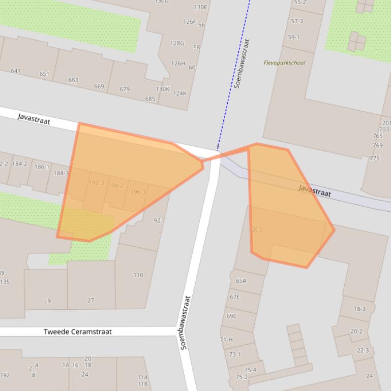 Kaart van postcodegebied 1095CP.