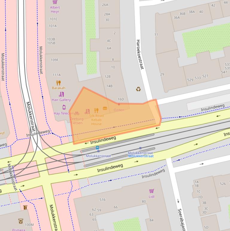 Kaart van postcodegebied 1095CV.