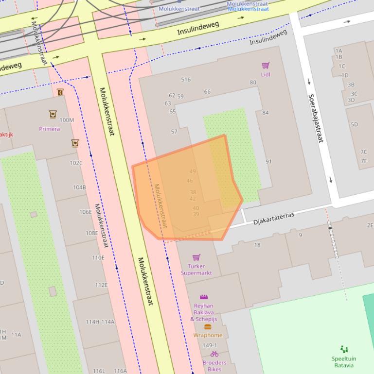 Kaart van postcodegebied 1095DB.