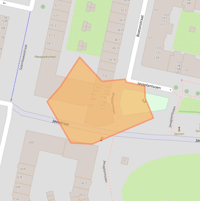 Kaart van postcodegebied 1095DS.