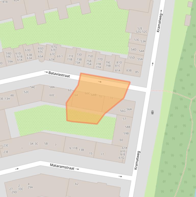 Kaart van postcodegebied 1095EX.