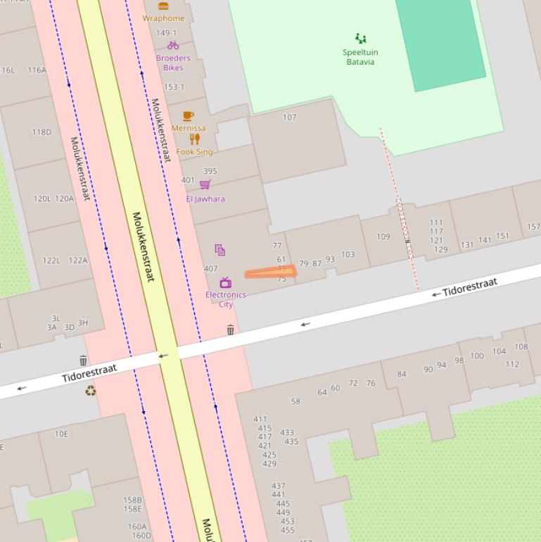 Kaart van postcodegebied 1095HG.