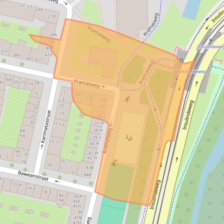 Kaart van postcodegebied 1095JS.