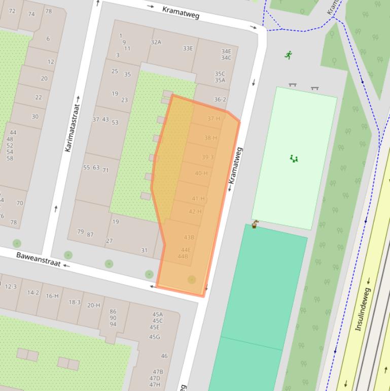 Kaart van postcodegebied 1095JT.