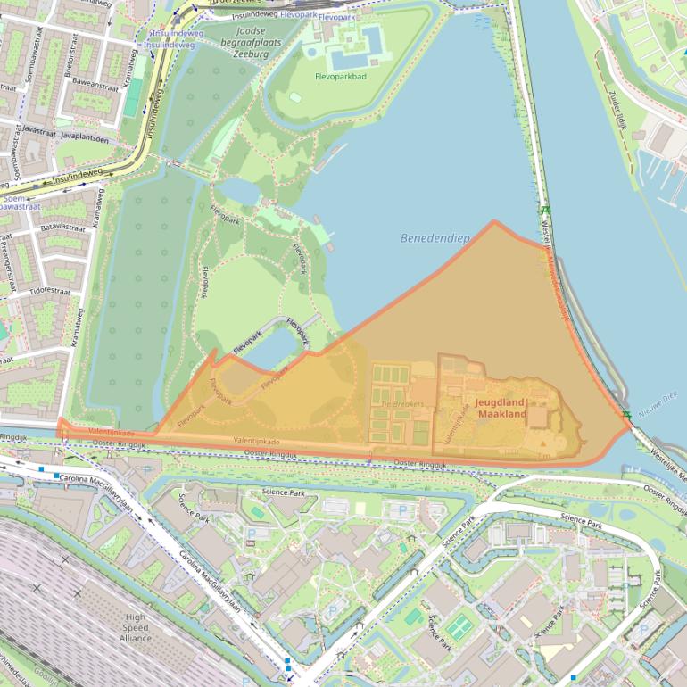 Kaart van postcodegebied 1095KH.