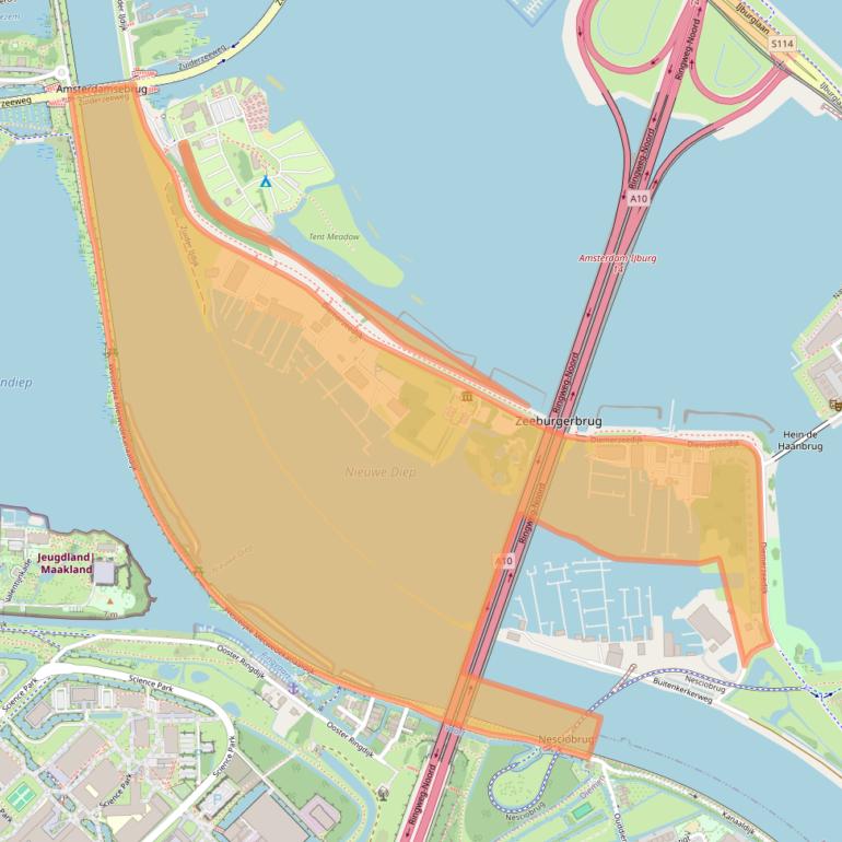 Kaart van postcodegebied 1095KK.