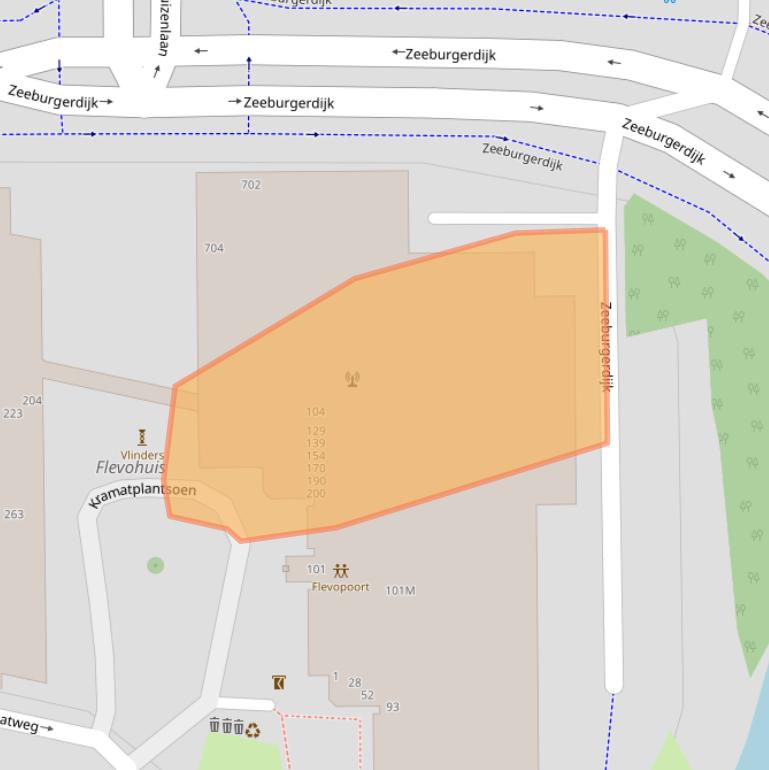 Kaart van postcodegebied 1095LC.