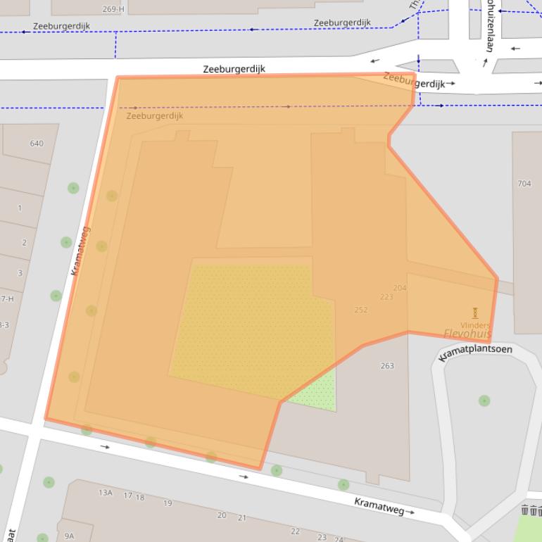 Kaart van postcodegebied 1095LD.