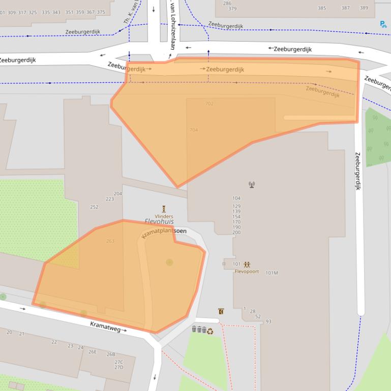 Kaart van postcodegebied 1095LE.