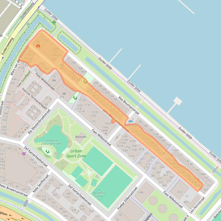 Kaart van postcodegebied 1095MB.