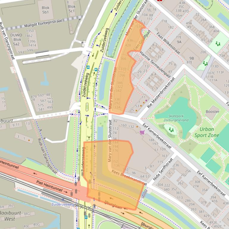 Kaart van postcodegebied 1095ME.