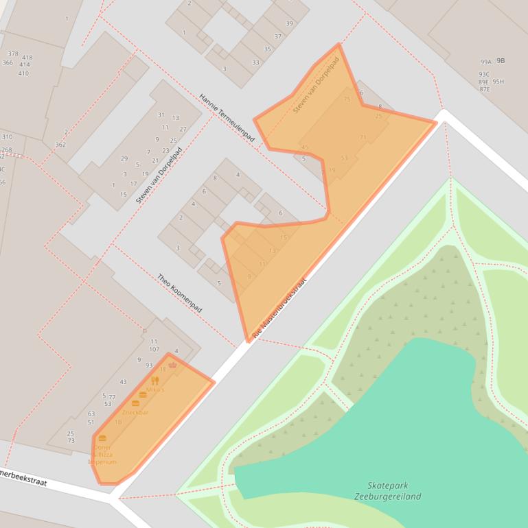 Kaart van postcodegebied 1095MJ.