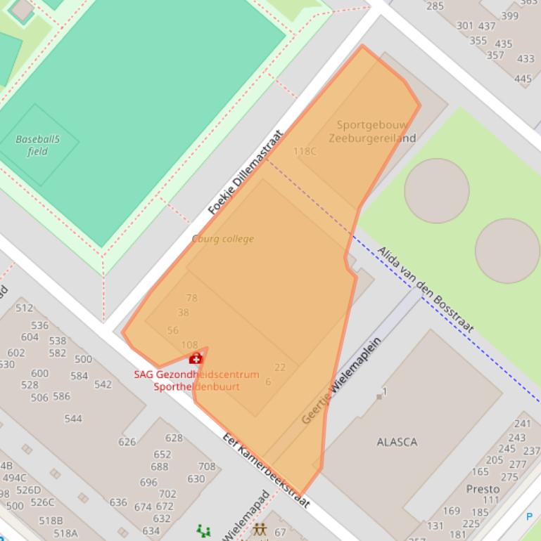 Kaart van postcodegebied 1095MK.