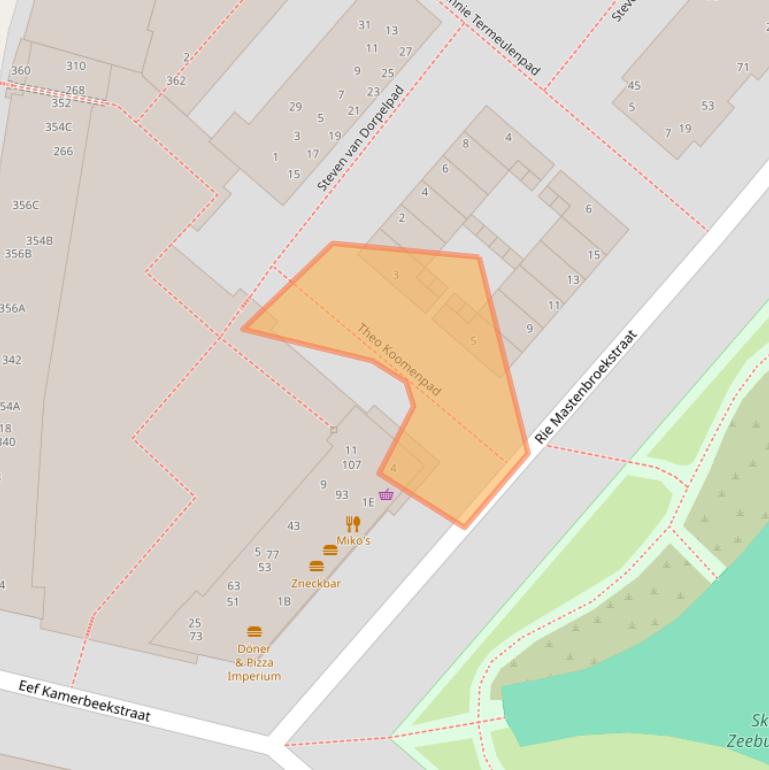 Kaart van postcodegebied 1095MR.