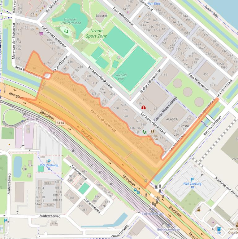 Kaart van postcodegebied 1095MS.