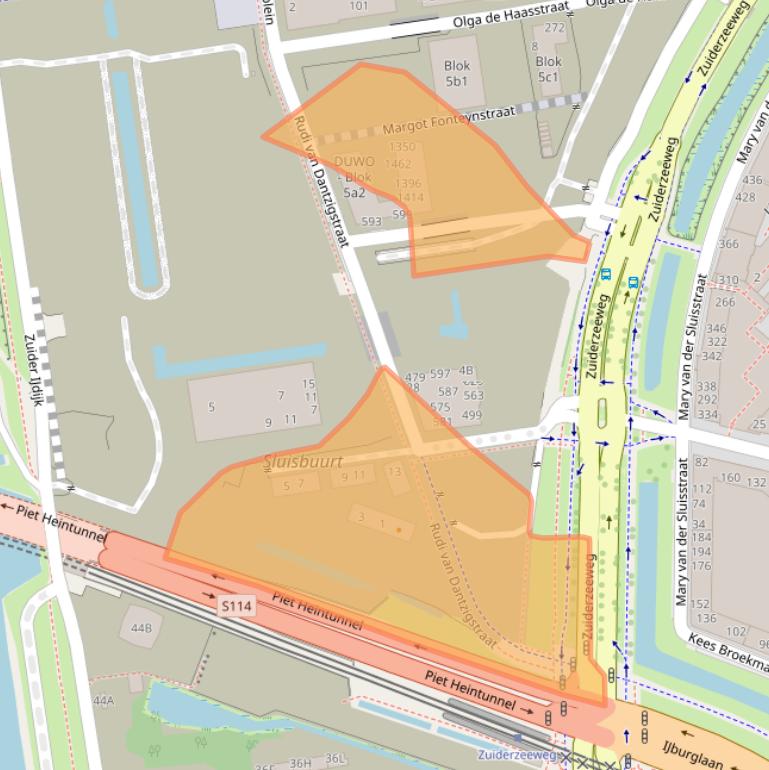 Kaart van postcodegebied 1095PK.