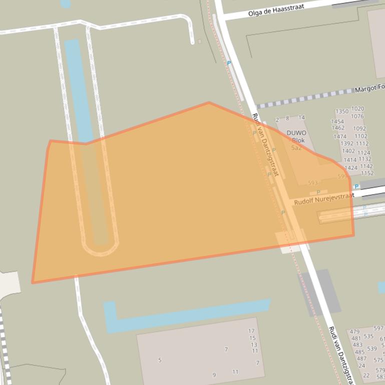 Kaart van postcodegebied 1095PM.